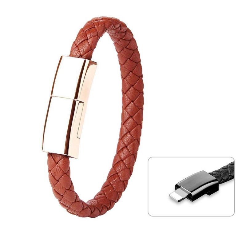 Multifunction Cable | XJ-28 3A USB to 8 Pin Creative Bracelet Data Cable, Cable Length: 22.5cm (Brown) – XJ-28 8 Pin Mobile Phone + Accessories Multifunction Cable