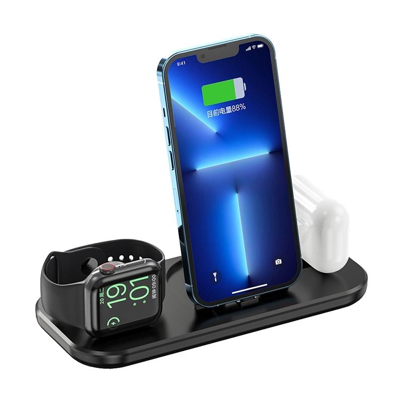 Multifunction Charger | A32 3 in 1 Quick Wireless Charger for iPhone, iWatch, AirPods (Black) Mobile Phone + Accessories Multifunction Charger