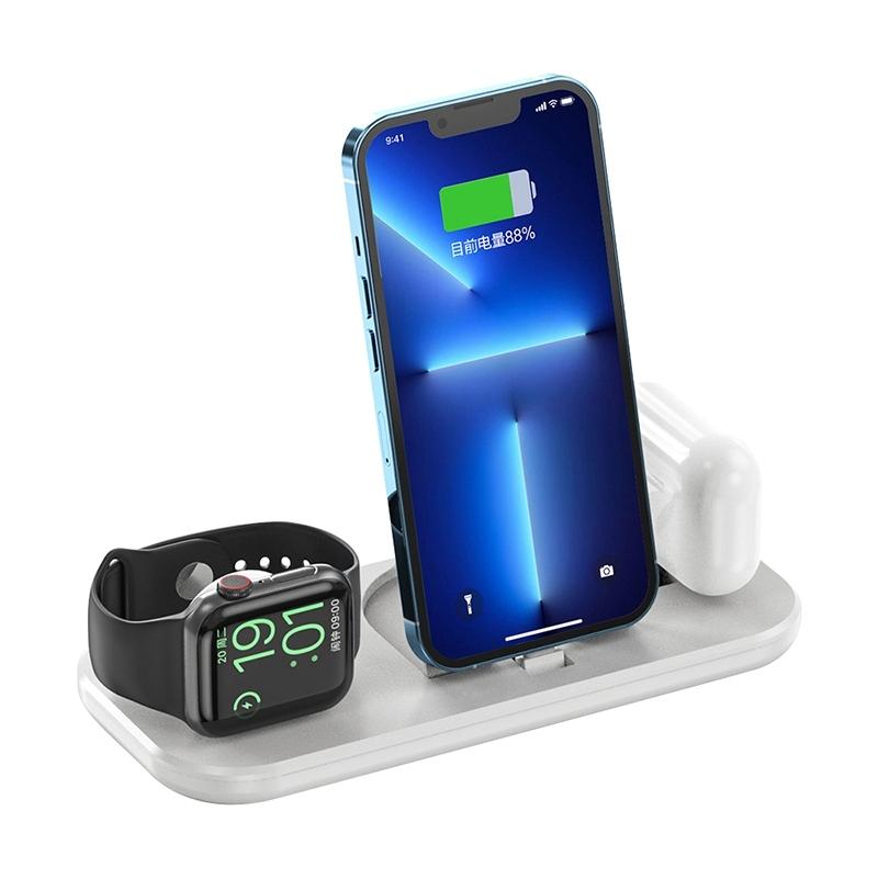 Multifunction Charger | A32 3 in 1 Quick Wireless Charger for iPhone, iWatch, AirPods (White) Mobile Phone + Accessories Multifunction Charger