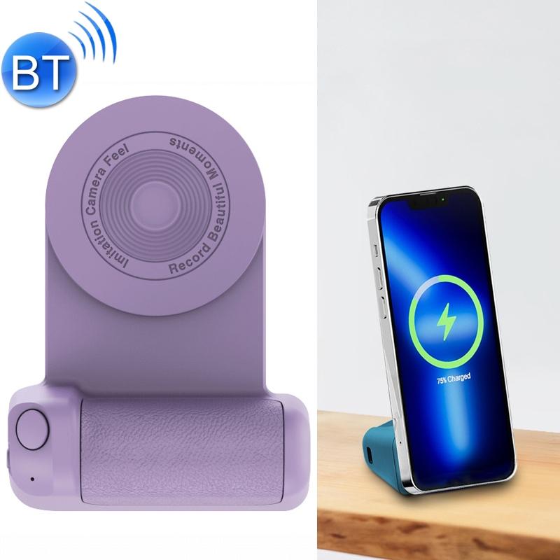 Multifunction Charger | BBC-8 3 In1 Magnetic Absorption Wireless Charging Phone Stand Bluetooth Handheld Selfie Stick, Style: Upgrade Model (Purple) Mobile Phone + Accessories Multifunction Charger