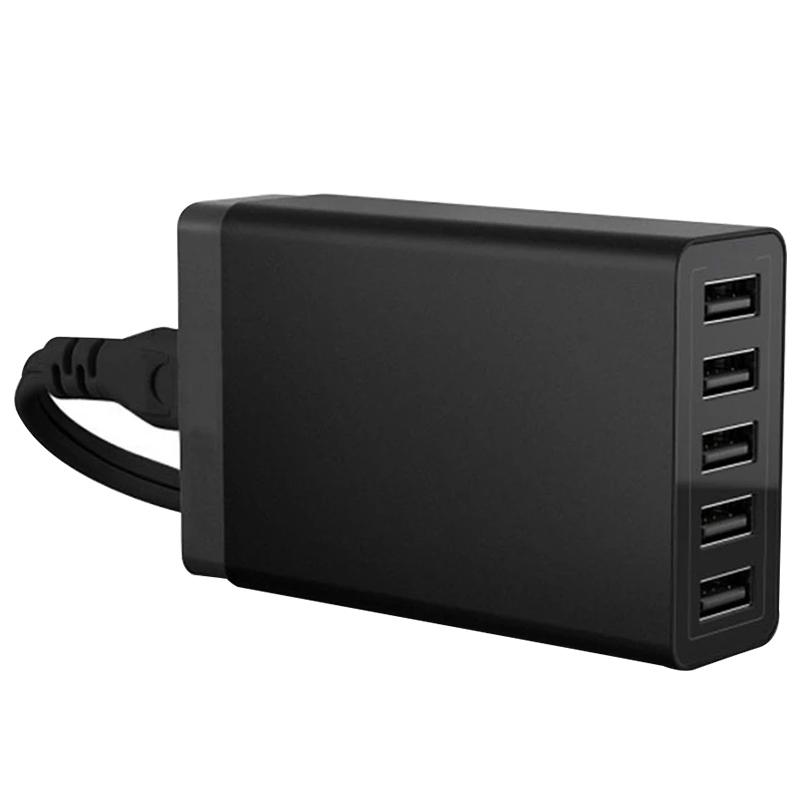 Multifunction Charger | XBX09 40W 5V 8A 5 USB Ports Quick Charger Travel Charger (Black) Mobile Phone + Accessories Multifunction Charger