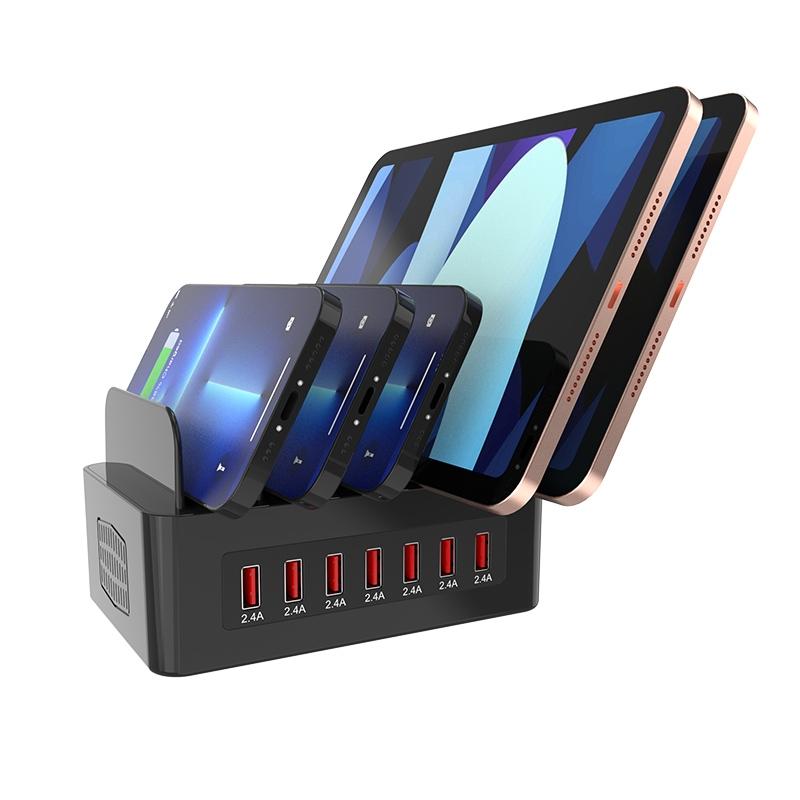 Multifunction Charger | YFY-A52 100W 2.4A 7 x USB Ports Smart Charging Station with Phone & Tablet Stand Mobile Phone + Accessories Multifunction Charger