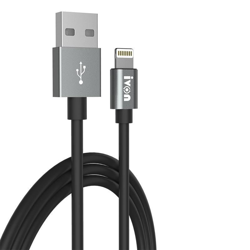 Normal Style Charging Cable | IVON CA73 2.4A 8 Pin Fast Charging Data Cable, Length: 2m (Black) Mobile Phone + Accessories Normal Style Charging Cable