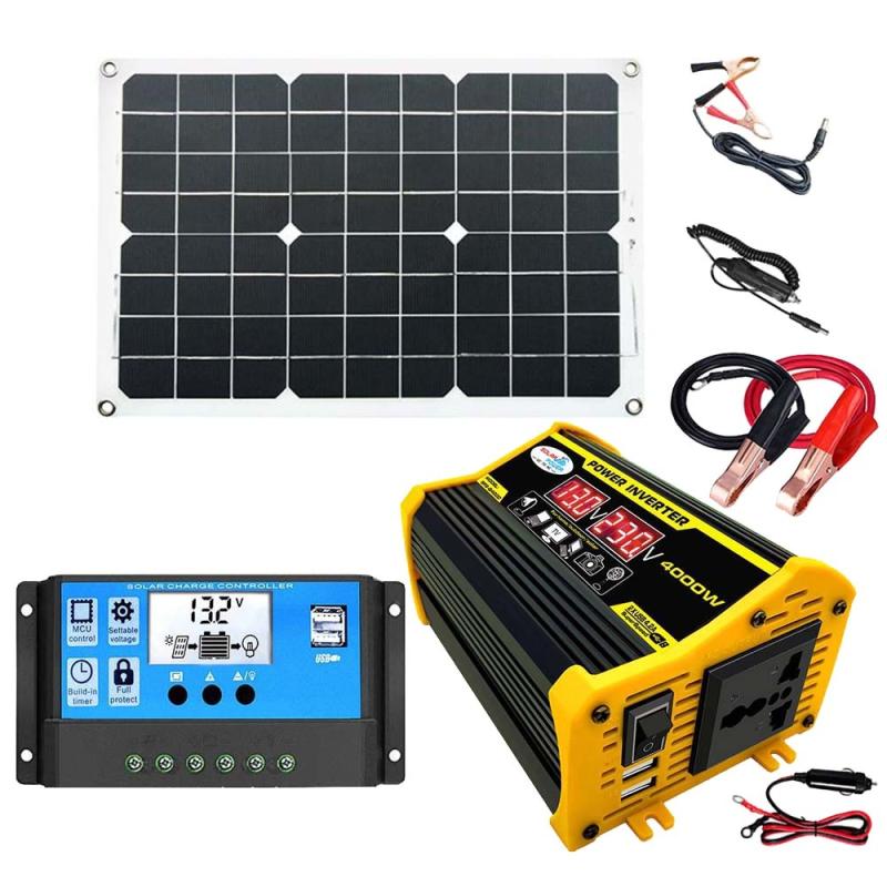 Solar Products | Saga Generation 2 Home Solar Generator Inverter+30A Controller+18W 12V Solar Panel, Specification: Black 12V To 220V Electronic Gadgets Solar Products